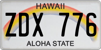 HI license plate ZDX776