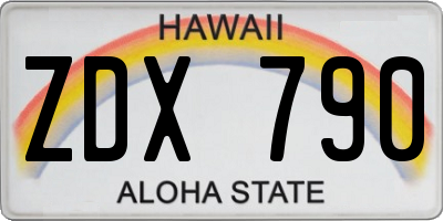 HI license plate ZDX790