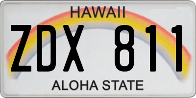 HI license plate ZDX811