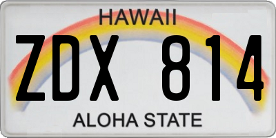 HI license plate ZDX814