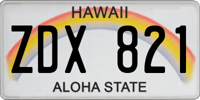HI license plate ZDX821