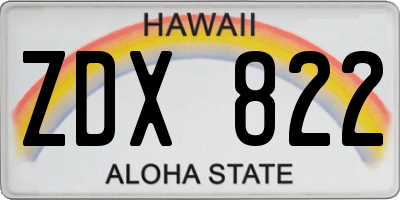 HI license plate ZDX822