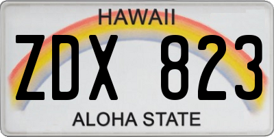 HI license plate ZDX823