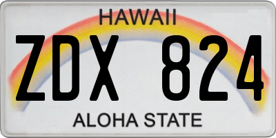 HI license plate ZDX824