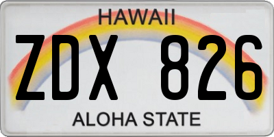 HI license plate ZDX826