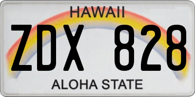 HI license plate ZDX828