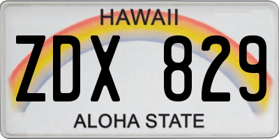 HI license plate ZDX829