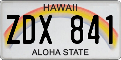 HI license plate ZDX841