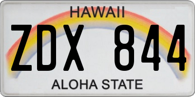 HI license plate ZDX844