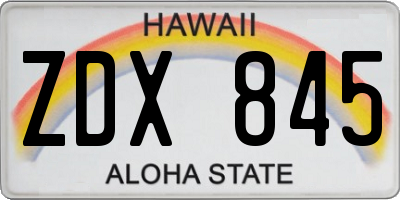 HI license plate ZDX845