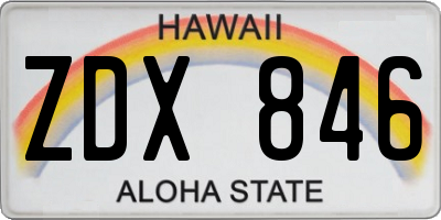 HI license plate ZDX846