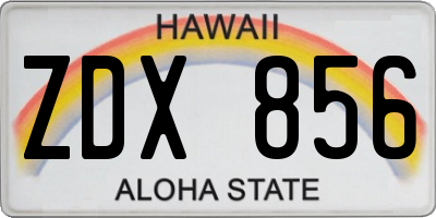 HI license plate ZDX856