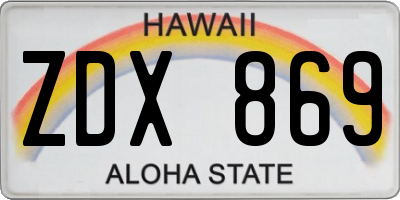 HI license plate ZDX869