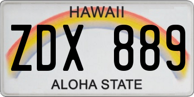 HI license plate ZDX889
