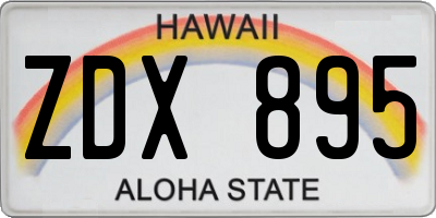 HI license plate ZDX895