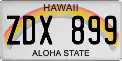 HI license plate ZDX899