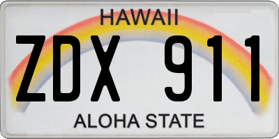 HI license plate ZDX911