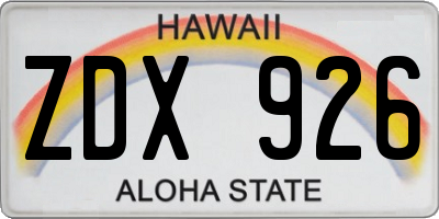 HI license plate ZDX926