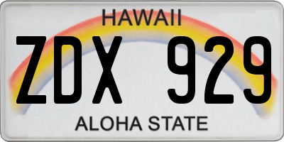 HI license plate ZDX929