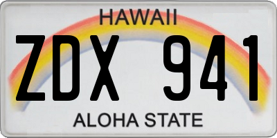 HI license plate ZDX941