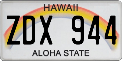 HI license plate ZDX944