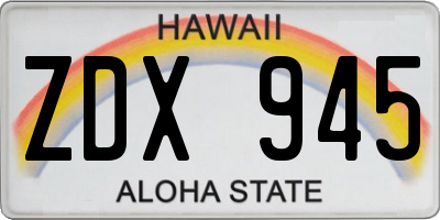 HI license plate ZDX945