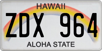 HI license plate ZDX964