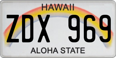 HI license plate ZDX969