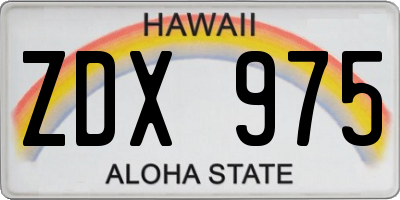HI license plate ZDX975