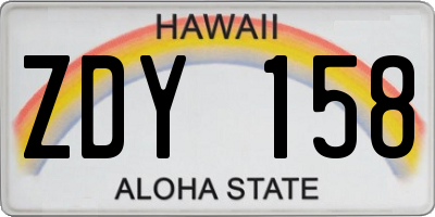 HI license plate ZDY158