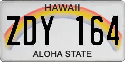 HI license plate ZDY164