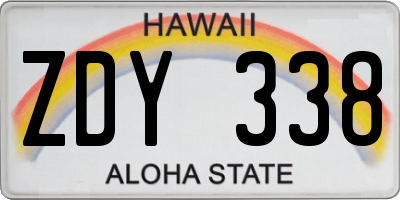 HI license plate ZDY338