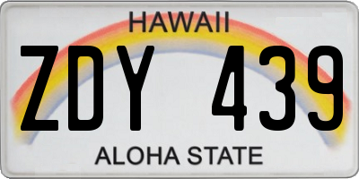 HI license plate ZDY439