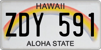 HI license plate ZDY591