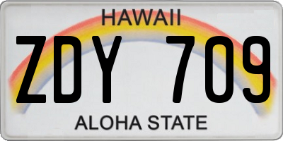 HI license plate ZDY709