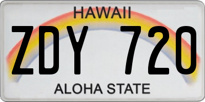 HI license plate ZDY720