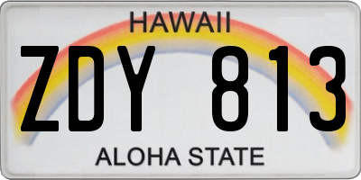 HI license plate ZDY813