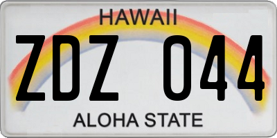HI license plate ZDZ044