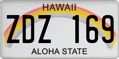 HI license plate ZDZ169