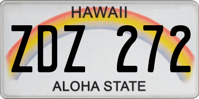 HI license plate ZDZ272
