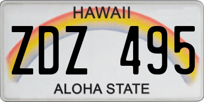 HI license plate ZDZ495