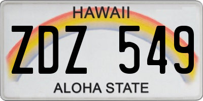 HI license plate ZDZ549