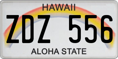 HI license plate ZDZ556