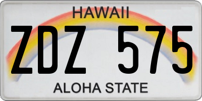 HI license plate ZDZ575