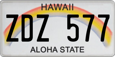 HI license plate ZDZ577
