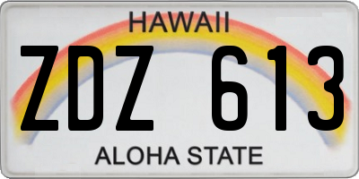 HI license plate ZDZ613