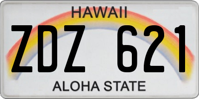 HI license plate ZDZ621