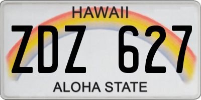 HI license plate ZDZ627