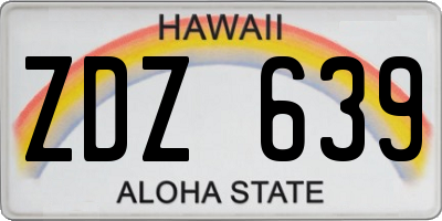 HI license plate ZDZ639