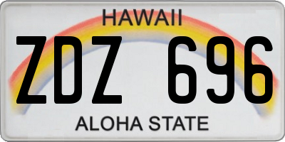 HI license plate ZDZ696